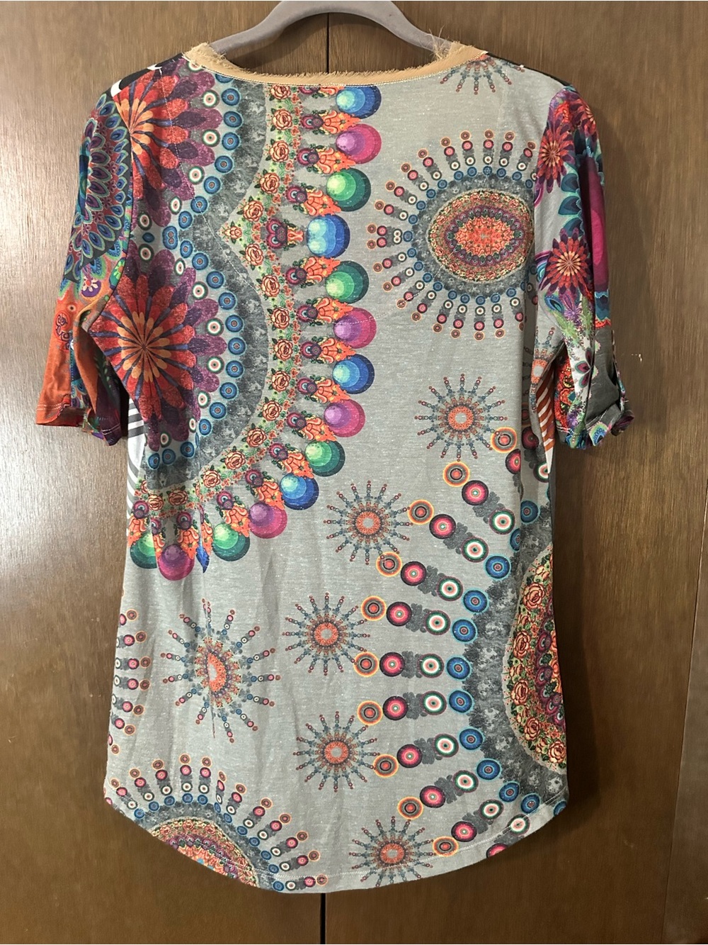 Desigual Bright Multicolour Floral Scoop Neck Women’s Top Size Large Maximalist - Picture 10 of 16